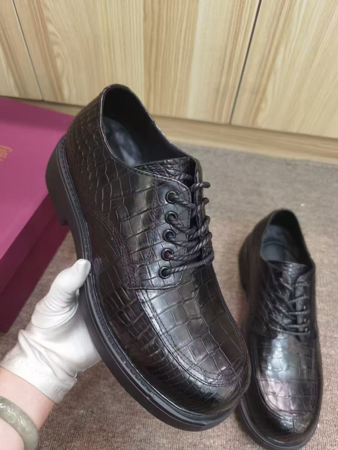Luxury Crocodile Skin Men's Sn - Men Shoes Official recension och pris