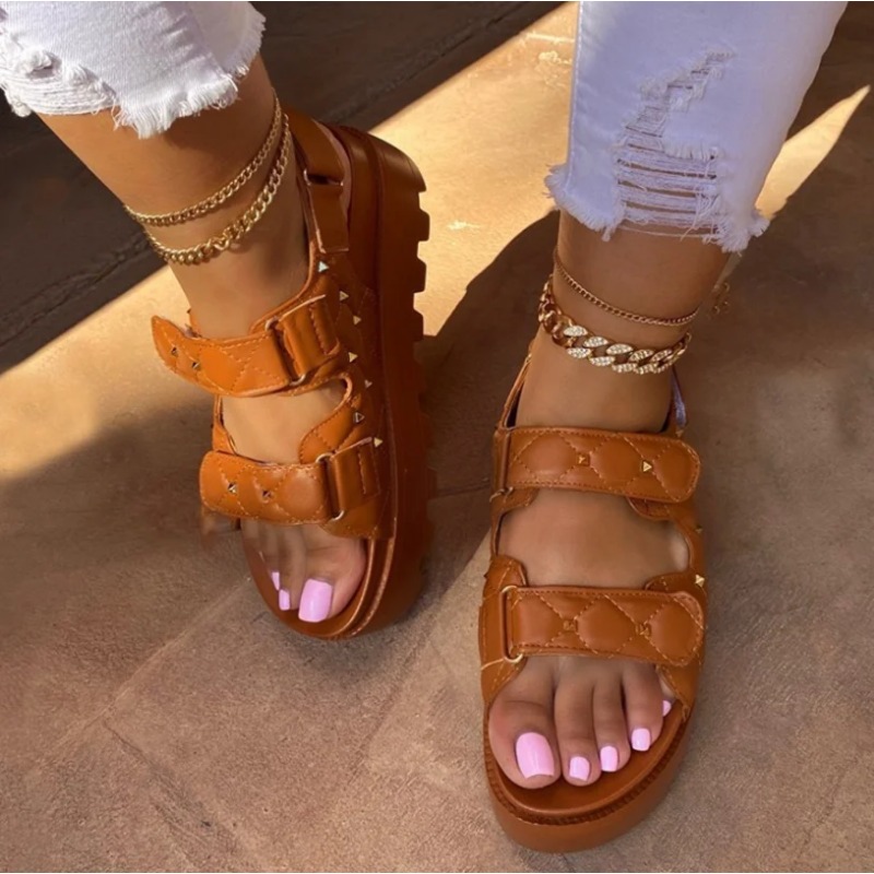 2024 Summer Thick Sole Sandals - Velcro Strap Sandal recension och pris