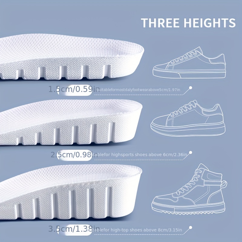 1 Pair New 1.5-3.5cm White Inv - Men Shoes Size Chart recension och pris