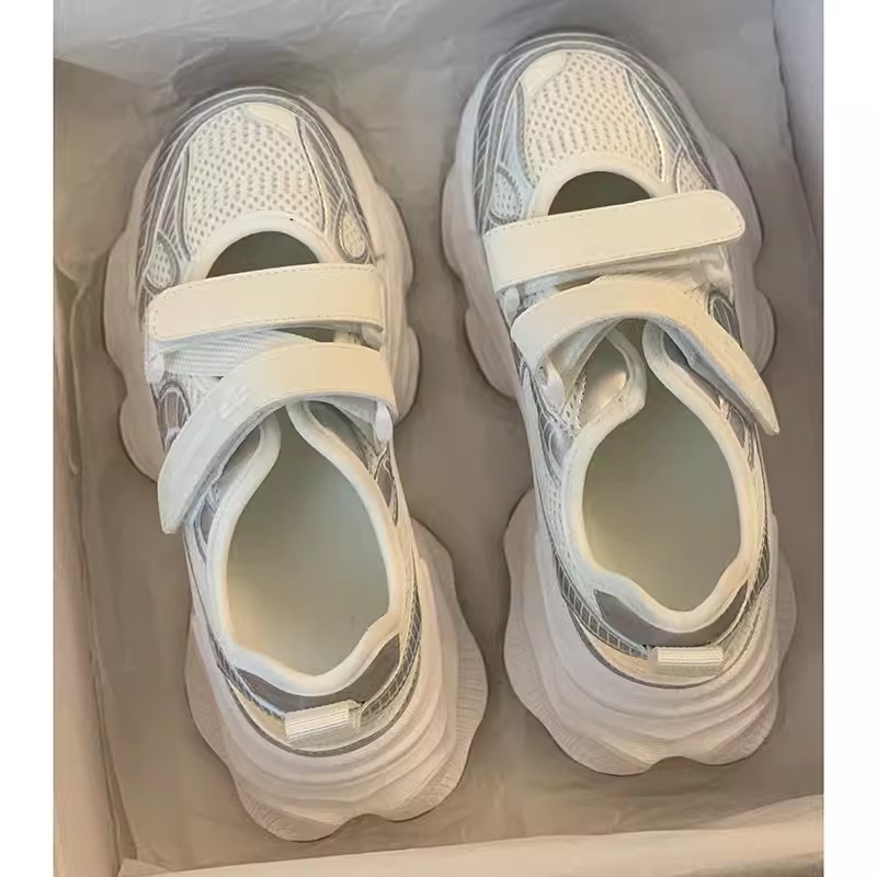 Metallic Silver Hollow Out Pla - Velcro Strap Sandal recension och pris