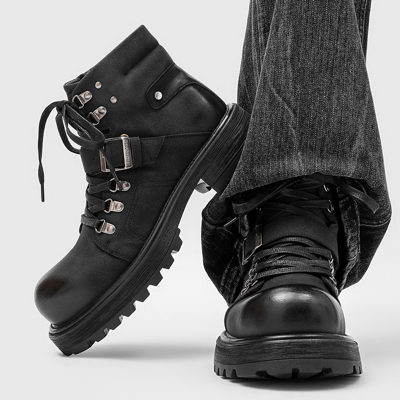 Brand Men Leather Boots Motorc - Men Shoes Brands recension och pris