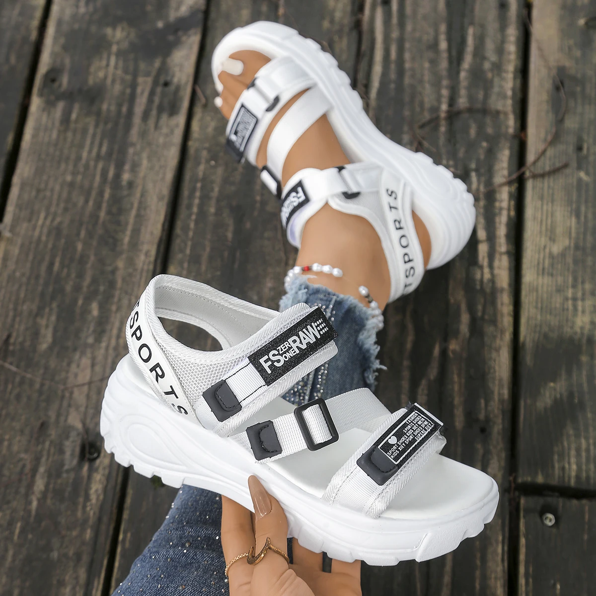 Women Platform Wedge Sandals S - Velcro Strap Sandal recension och pris