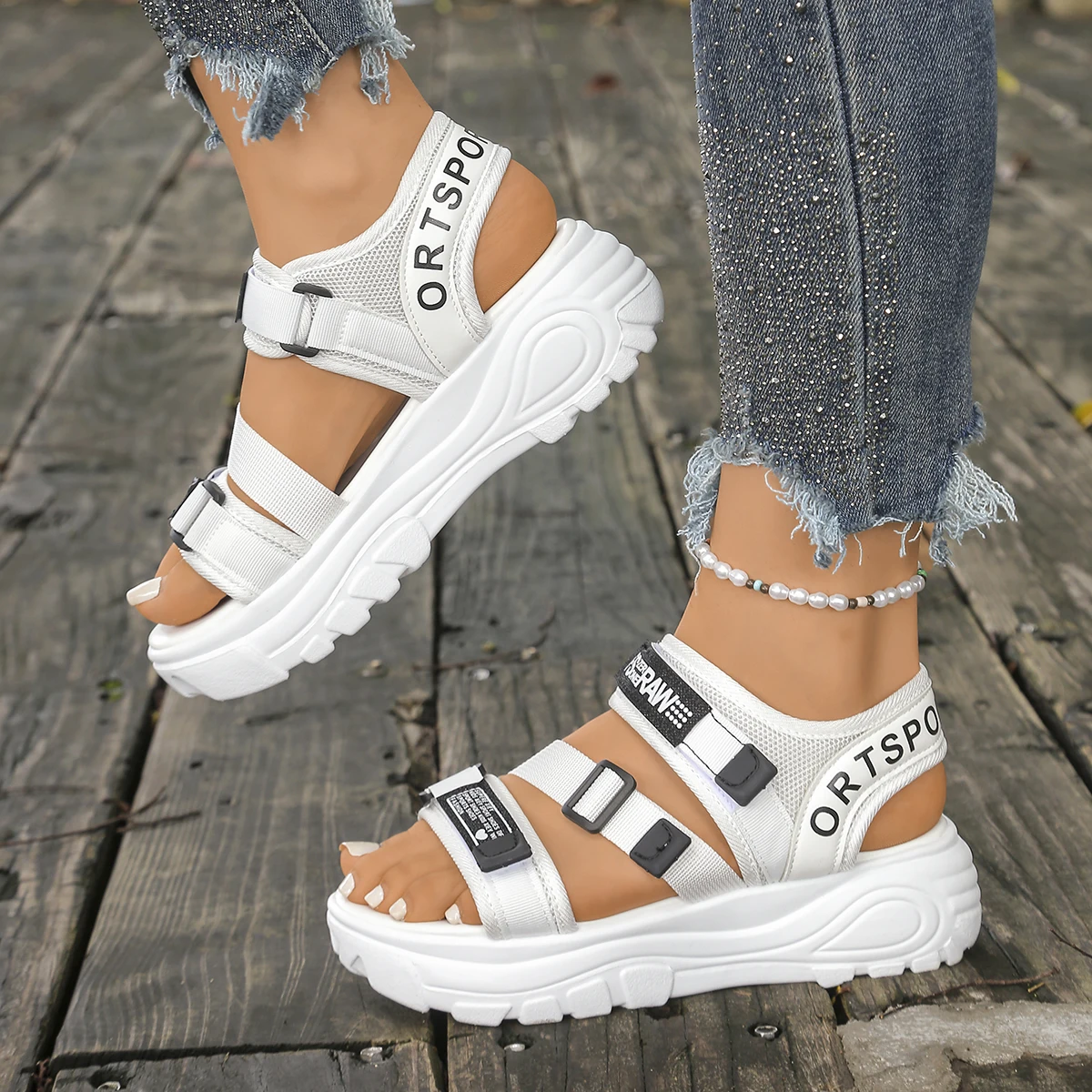 Women Platform Wedge Sandals S - Velcro Strap Sandal recension och pris