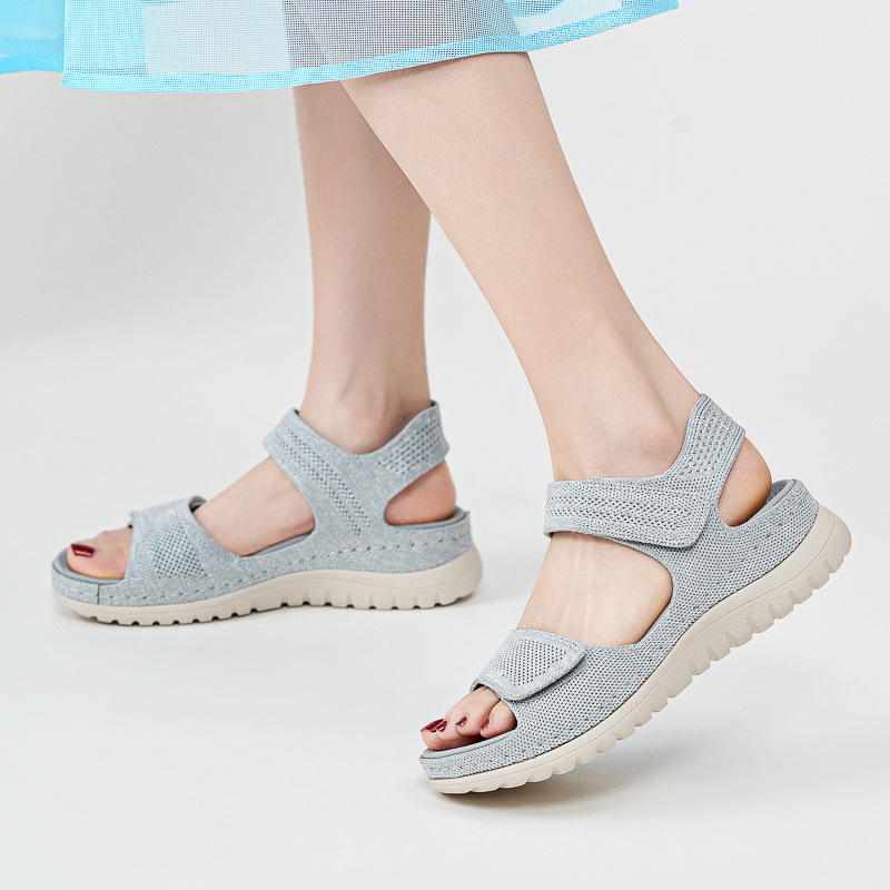 Ladies Knit Mesh Platform Spor - Velcro Strap Sandal recension och pris