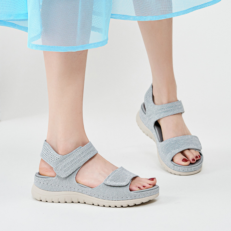 Ladies Knit Mesh Platform Spor - Velcro Strap Sandal recension och pris