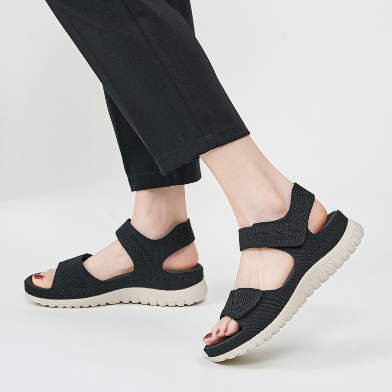 Ladies Knit Mesh Platform Spor - Velcro Strap Sandal recension och pris